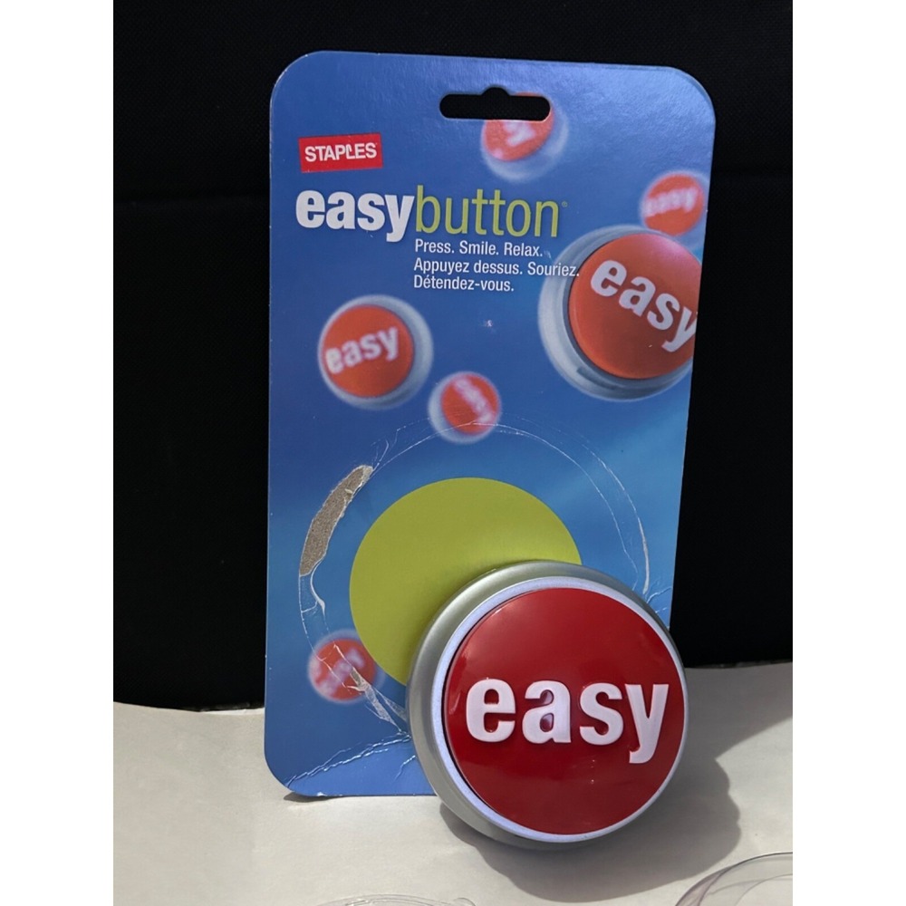 STAPLES EASY BUTTON THAT WAS TALKING OFFICE GIFT COLLECTOR ITEM ENGLISH RED A6 - Picture 6 of 7